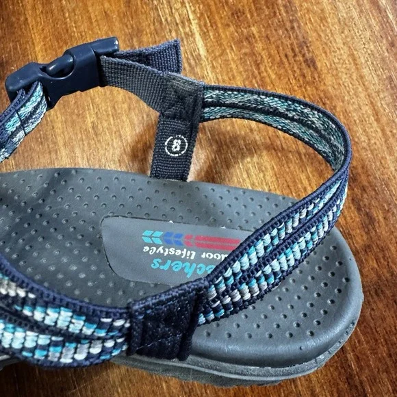 Skechers Women's Outdoor Lifestyle Sandals Navy 8 - Picture 3 of 8